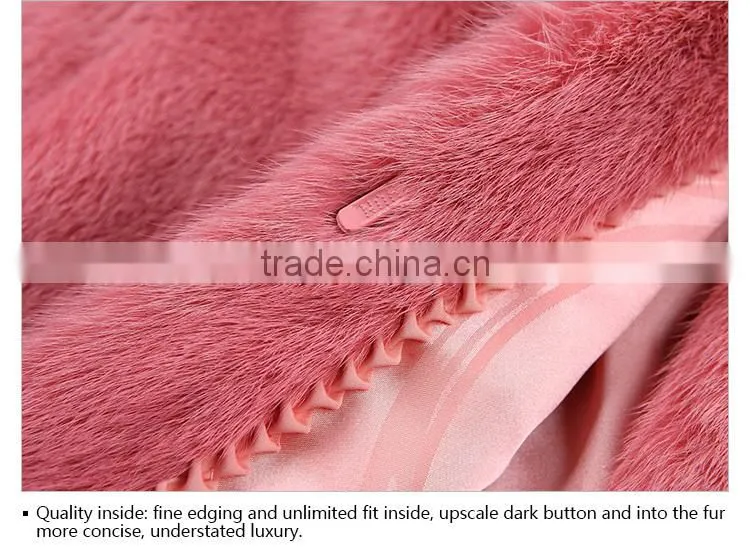 Classic red fox mink fur jacket for women
