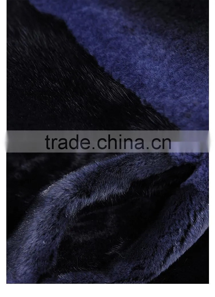 hot sale women long cashmere coat with mink