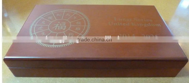Lunar Series UK Royal Mint Wooden Coin Box for 12 x 1 oz Silver Coins