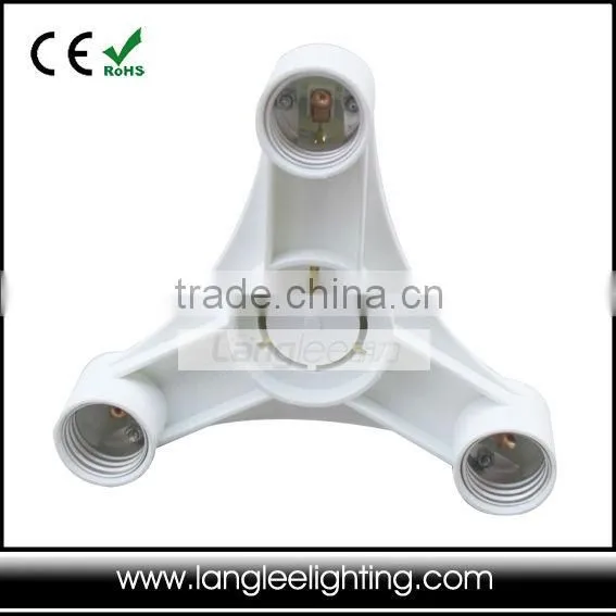 E40 to 3 E27 High Bay Lamp Bulb Socket Adapter Splitter