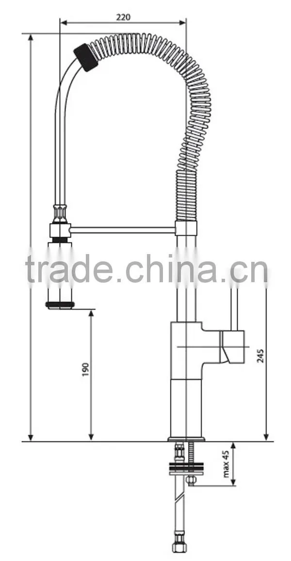Chinese kitchen sink faucet manufacturer brass single lever pull out kitchen faucet
