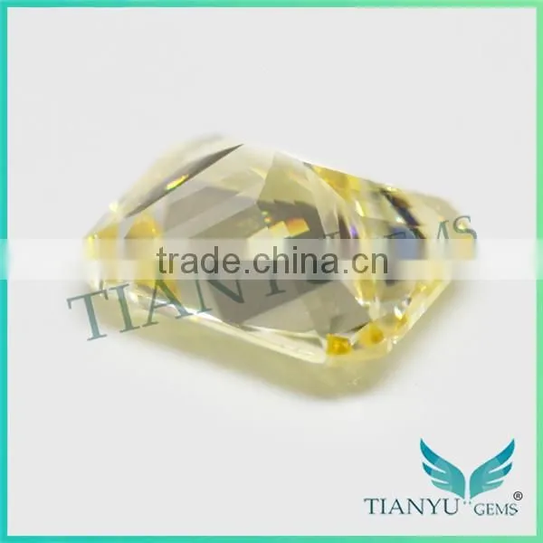 Free Sample Gemstone Wholesale Octagon Cut Cubic Zirconia,Synthetic Light Lellow Stone