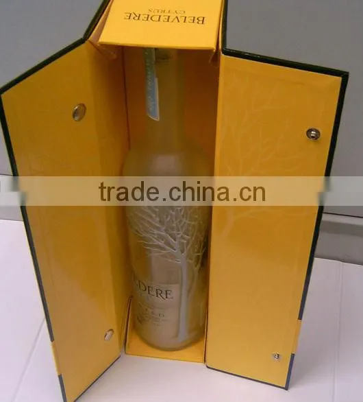 High Quality Red Kraft Paper Hand-Made Christmas Paper Wood Gift Boxes For Wine With Bowknot (Factory Supply)