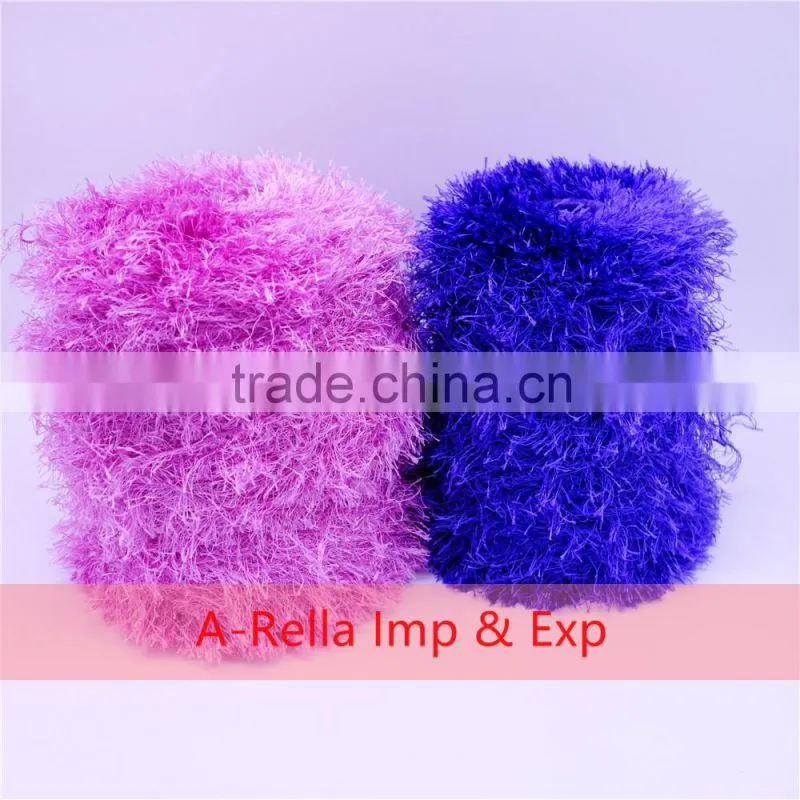 100% polyester feather yarn , with heat setting , lurex yarn