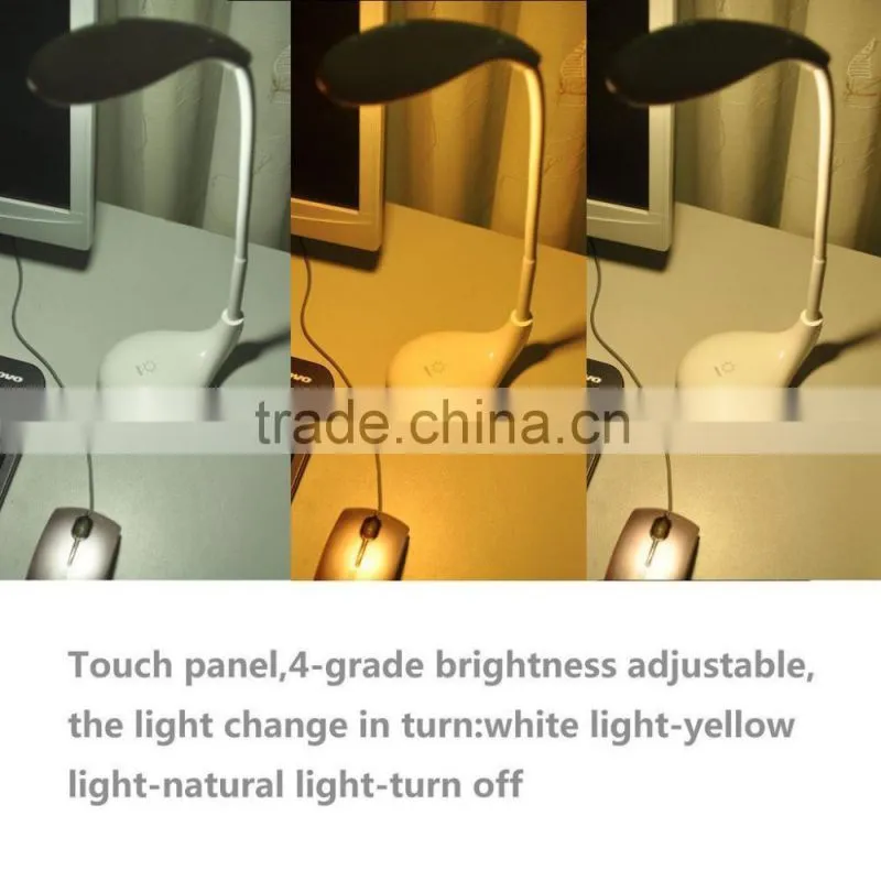 Excelvan Desk Lampe Golf Type Lamp Changeable 3-Light Mode Touch Sensor USB LED Eye Care Lamp Light with Adjustable Gooseneck