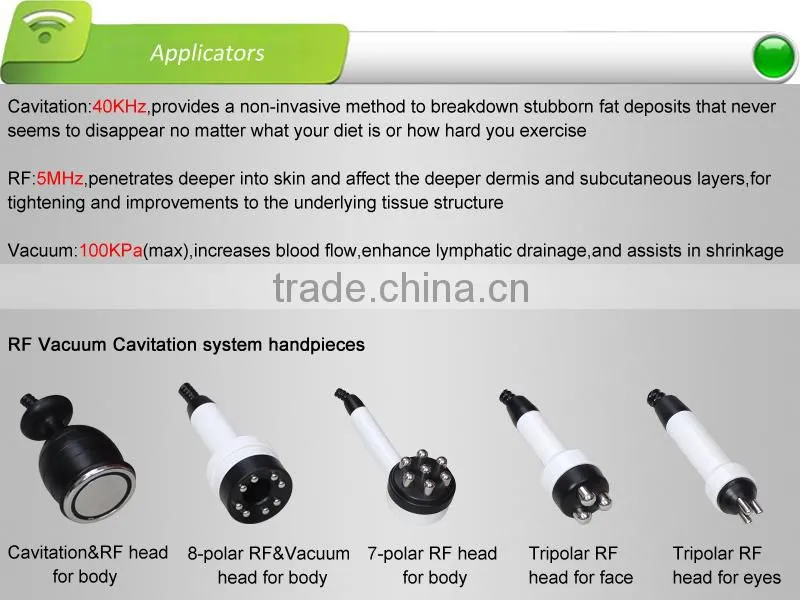 Cavitation machine price for sale,5 handles 40KHZ cavitation and 5MHZ RF,for face and body