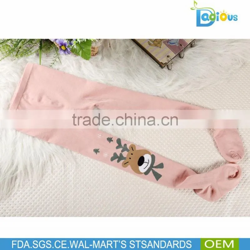 Black Color Knitted Christmas Deer Cartoon Children Pantihose
