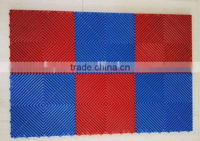 2016 new anti slip Plastic Vinyl Puzzled Interlocked garage matten