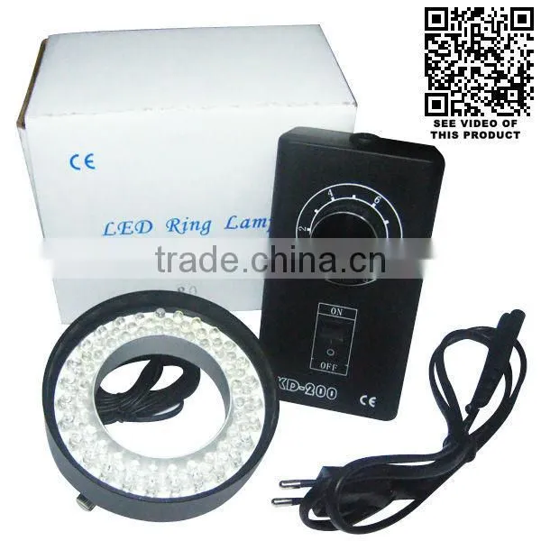 80 LED Camera Microscope Ring Light CE Illuminator Warm White 70mm Diameter 50 - 240mm Working distance