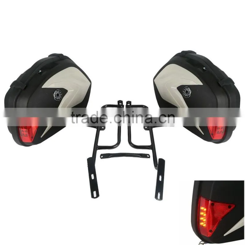 Saddle Bags Trunk Luggage w/ Lights Mount Bracket For KTM 125 200 DUKE 2012-2015