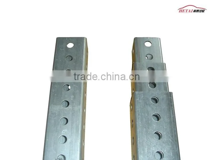 Galvanized square steel road sign post with holes