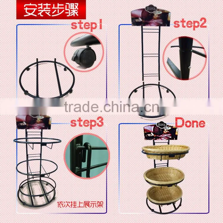 Store metal bread display rack