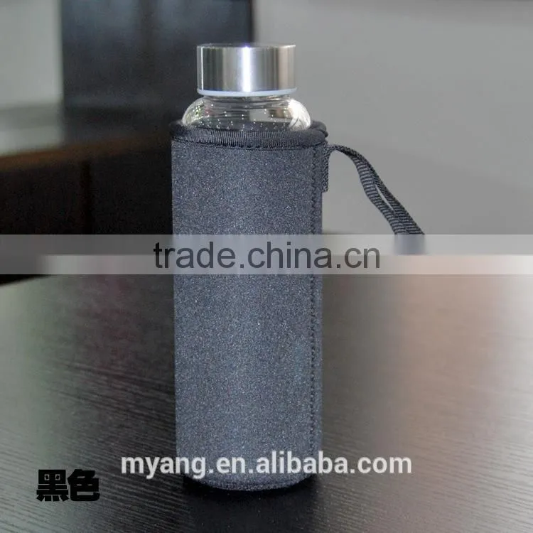 Promotional high Borosilicate BPA Free Heat-Resistant Sports Glass Water Bottle with bottle bag BPA FREE customerized