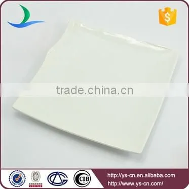 Wholesale rectangule white ceramic catering serving dinner plates porcelain