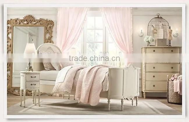 Victoria Style Carved Wooden Children Bed, Noble Children Bedroom Furniture Set, Wooden Princess Child/Kid's Bed