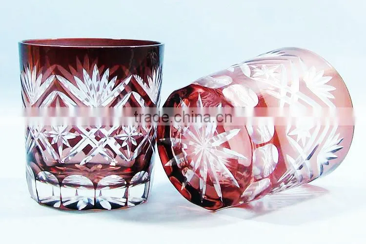 2017 trendy hand cut to clear wine glass drinking tumbler