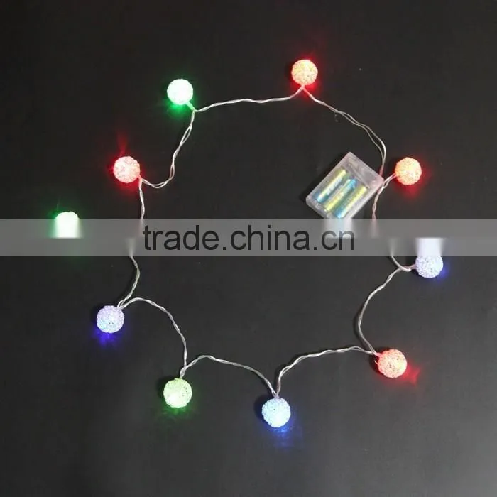 Holiday Time Battery Operated LED Metal Globe Christmas Lights, 10 Count