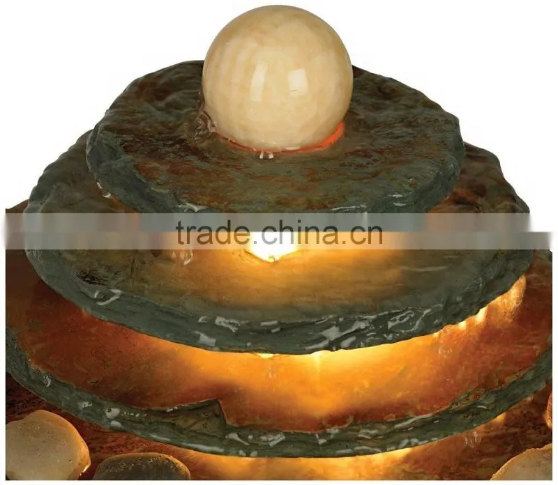 Pyramid Lighted Table Fountain