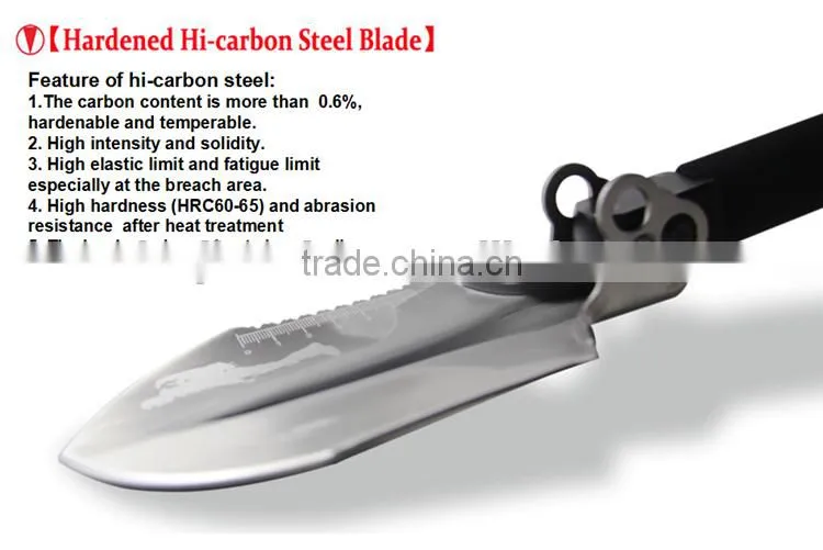 Adventure Survival Knife Camping Knife Folding 2015 Tactical Spade Camping Hiking Shovel Wooden Shovel