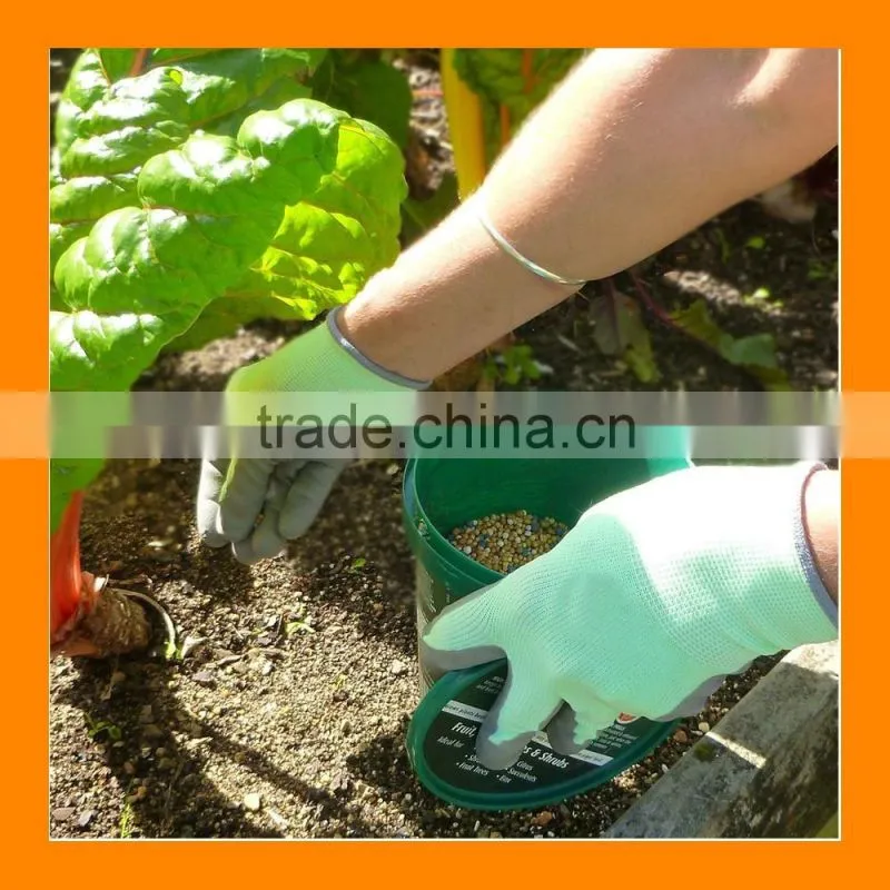 Stretchable PU Palm Coated Weeding Gloves For Picking Out Weeds From The Garden