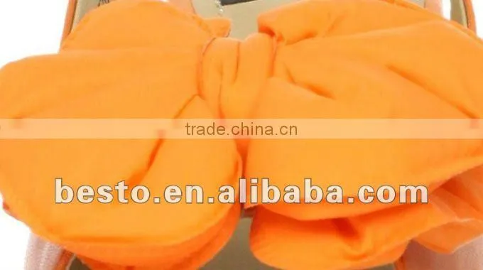 CF0052 Fashion handmade fresh yellow bow fabric shoe clips for high heel sandal
