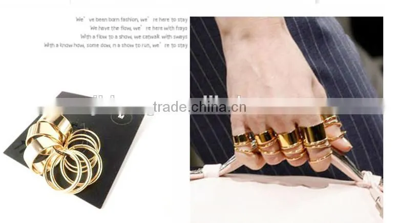 2015 New fashion jewelry gold finger ring set midi ring set