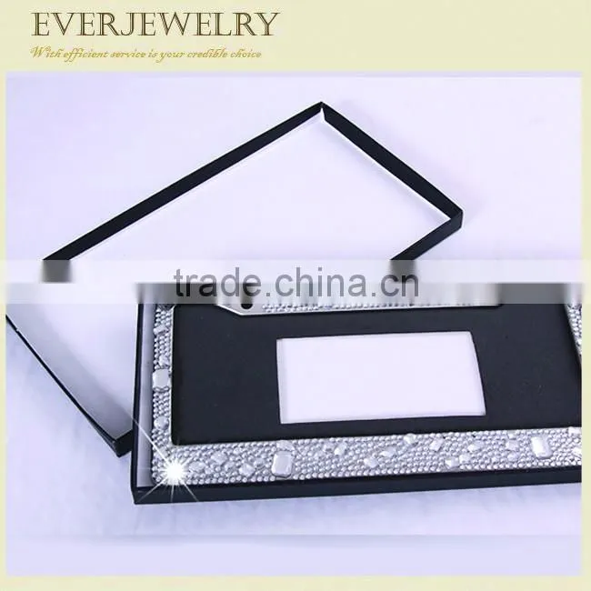 Light and sparkling red diamond car license number plate