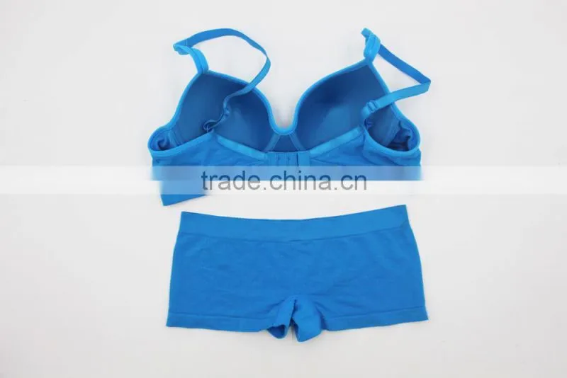 Seamless Women Sport bra set without steel ring Ladies underwears and panties girls bra and boyshort