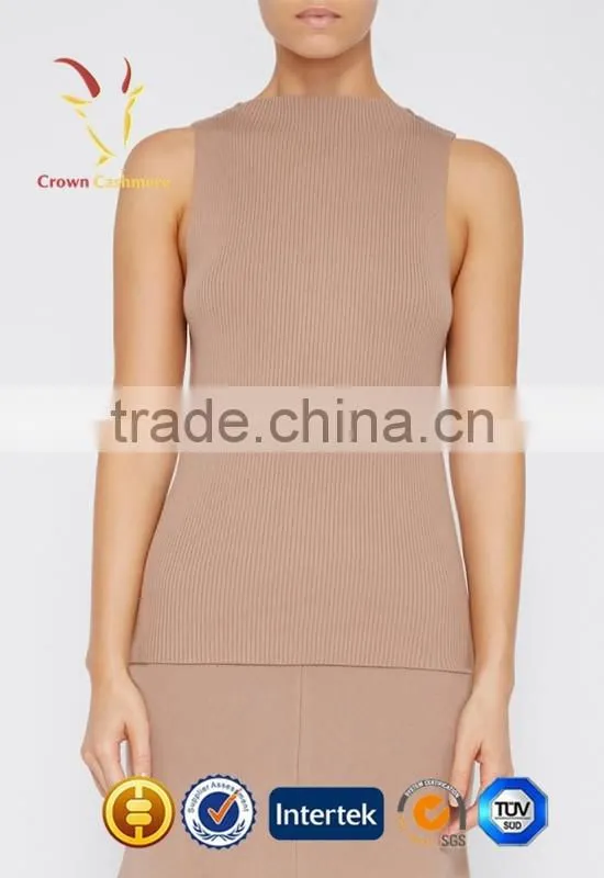Women Winter Knit Cashmere Sleeveless Sweater Pullover