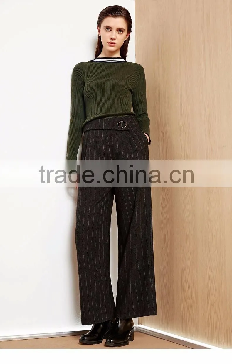 Green color women sweater 2017 fashion round-neck pullover sweater