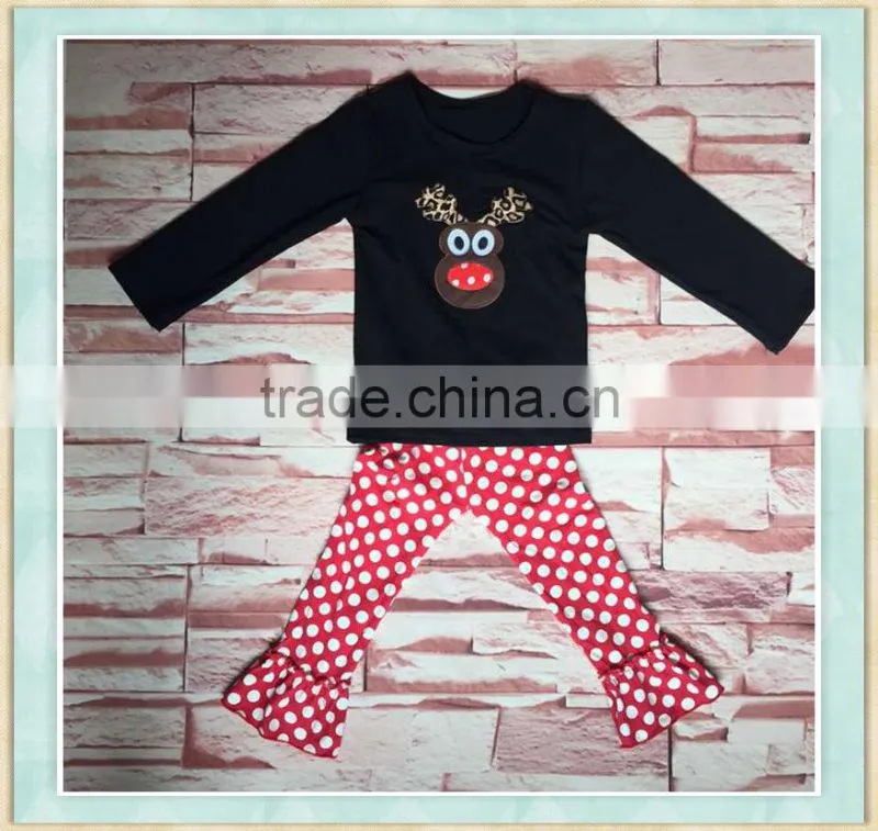 wholesale children's boutique outfit christmas new brand stripes clothes girls winter cheap clothing
