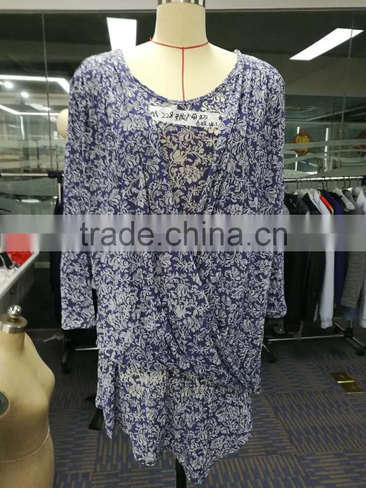 Top quality thin ladies 3/4 sleeve designs fashion cutting blouse