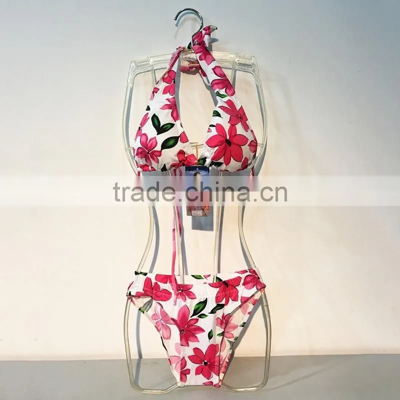 Lace halter swimsuit sexy split swimsuit thong bikini beach