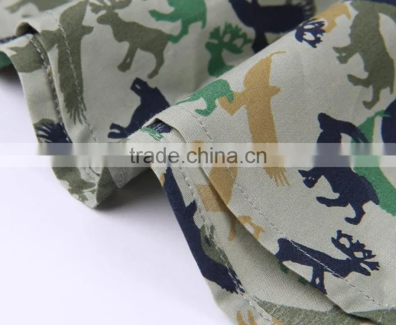 2017 latest camouflage men's long sleeve button-down collar slim fit shirt