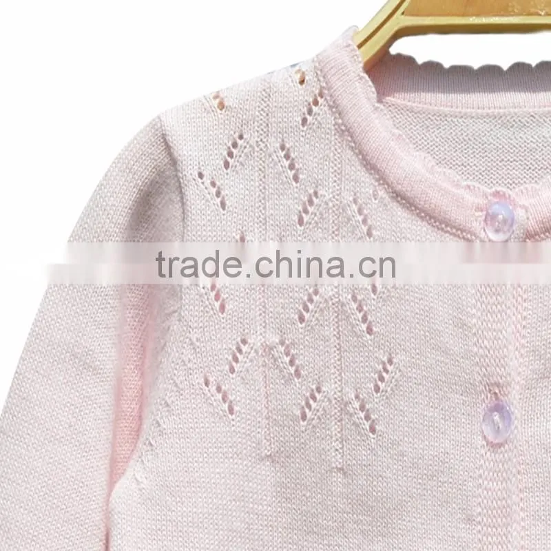 Wholesale Long sleeves Round Neck High Quality Girl Sweater Cardigan