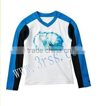 young boy's long sleeve rash guard in white