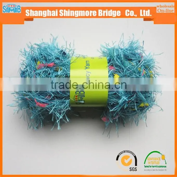 Online shopping first choice feather pompom yarn from China feather pompom twisted yarn factory in a low price