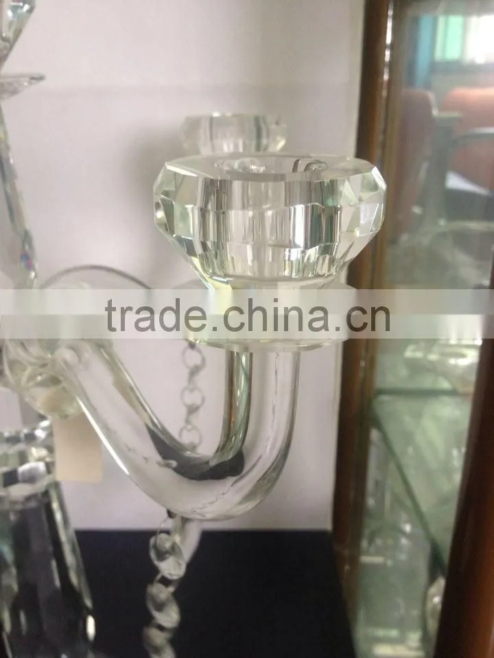 wholesale cheap tall crystal glass candelabra crystal candle holder for centerpieces wedding