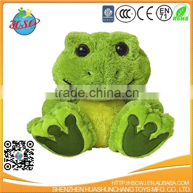 Fluffy Green Cute Snuggle Plush Frog Animal Toy for Kids
