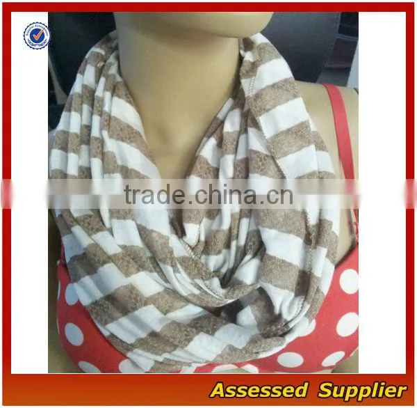 Stripe Women Knit Infinity Loop Scarf/ Warm and Cozy Infinity Scarf/ Lightweight loop Circle Scarves