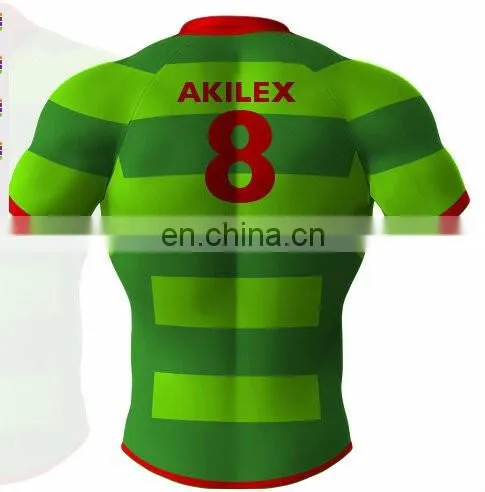 100% polyester custom sublimation striped rugby jersey show your body