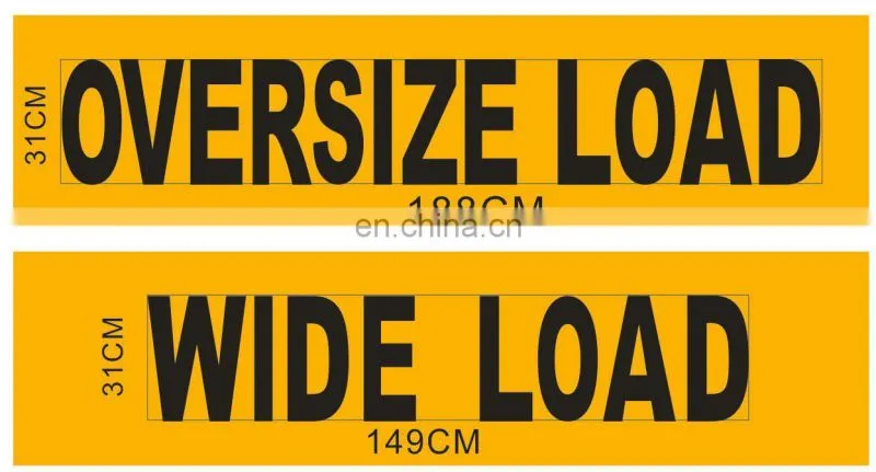 truck oversize reflective safety banners and sticker,reflective D sign or LONG LOAD banners,Oversize load reflective banners