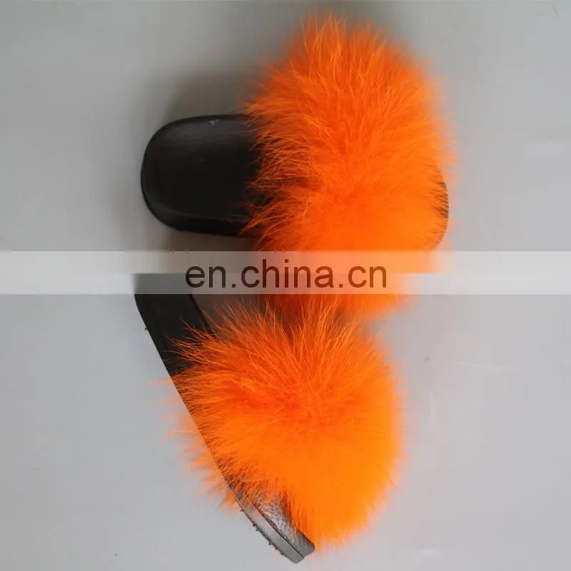 Children style baby cute genuine fox fur slipper wholesale fashion fur slippers