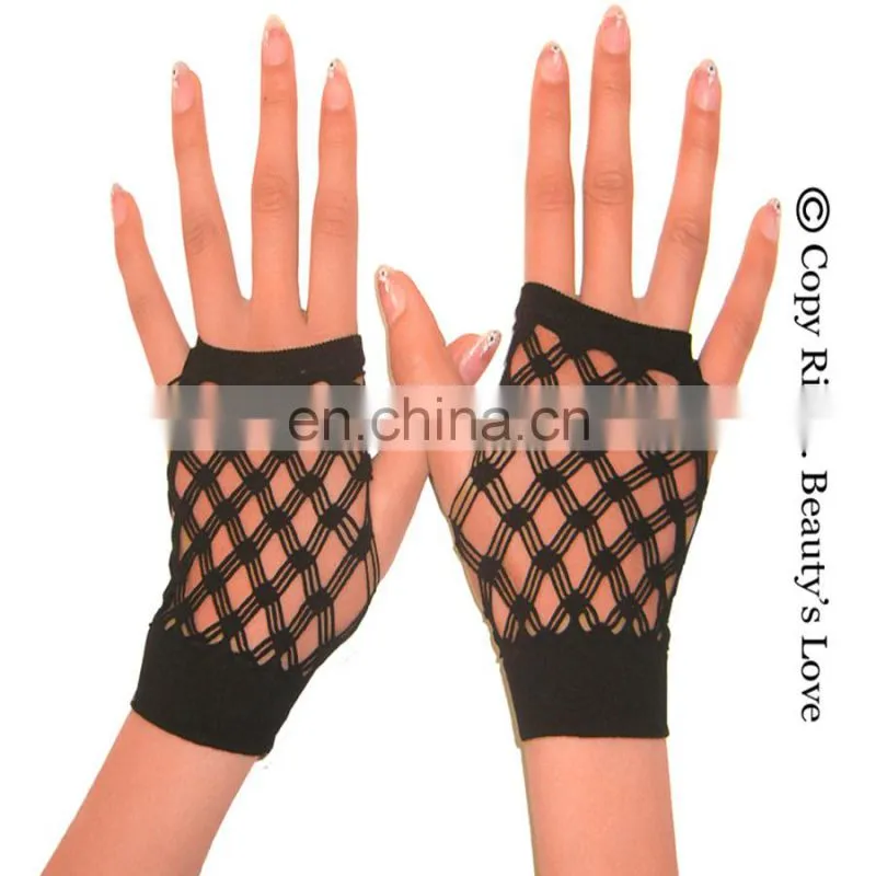 Japanese Hot Girls Sexy Women Lingerie Three Colors Available Beauty's Love Solid Transparent Glove MESH WRIST LENGTH GLOVES