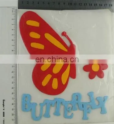 Popular Alphabet Butterfly Hot Fix Motif With Rhinestone For Garment