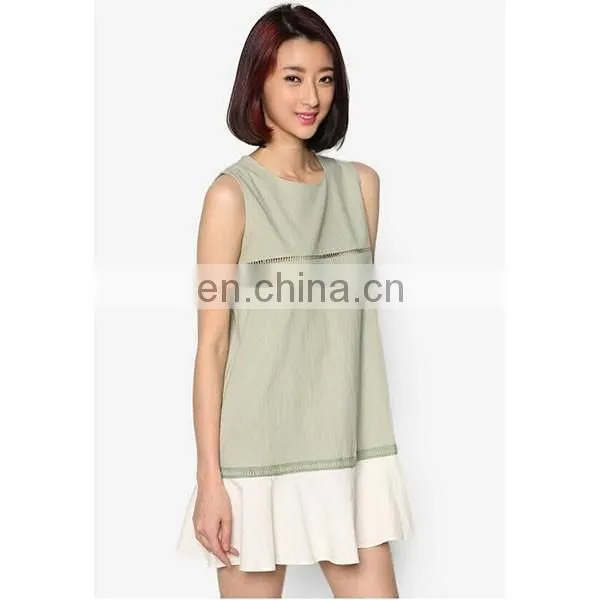 Wholesale women clothes Summer Sleeveless Dress With Layered Hem Women Dresses