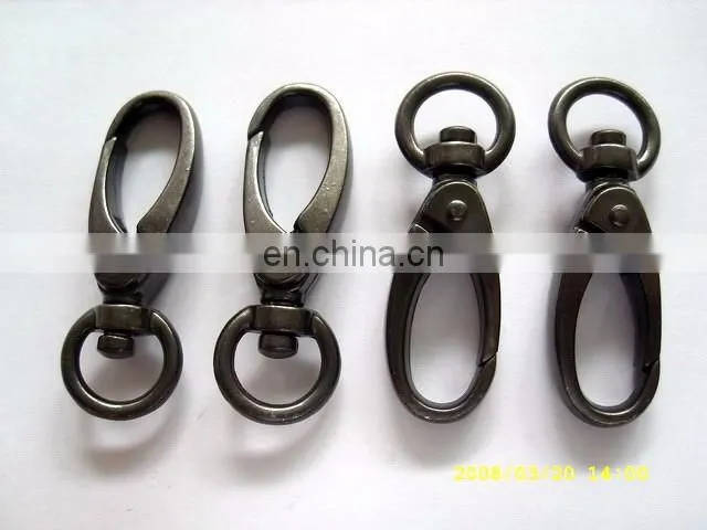 Manufacture supply metal swival eye snap hook metal lobster clasp for handbag purse