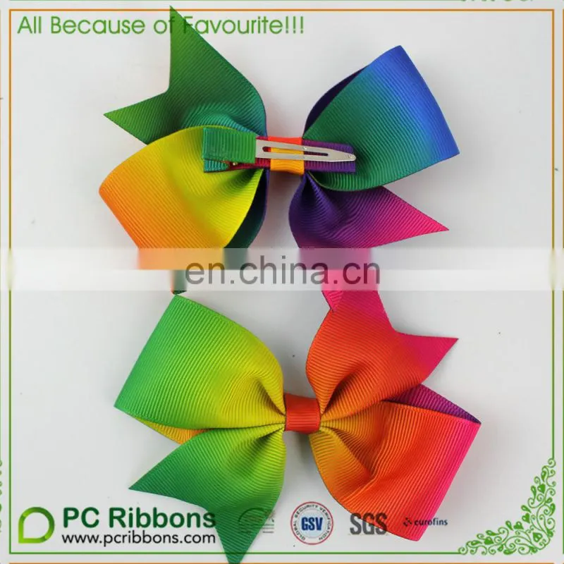 print grosgrain ribbon hair bow for baby girls