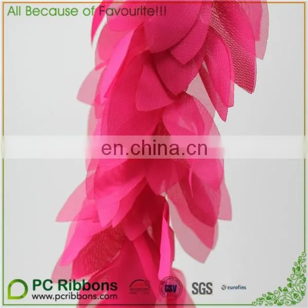 Assorted Colours Flower Petals shabby Leaves Leaf 3D Fabric Craft Sewing Mesh Trim