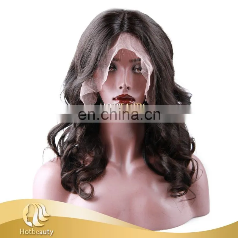 Virgin human hair wig natural black straight wholesale